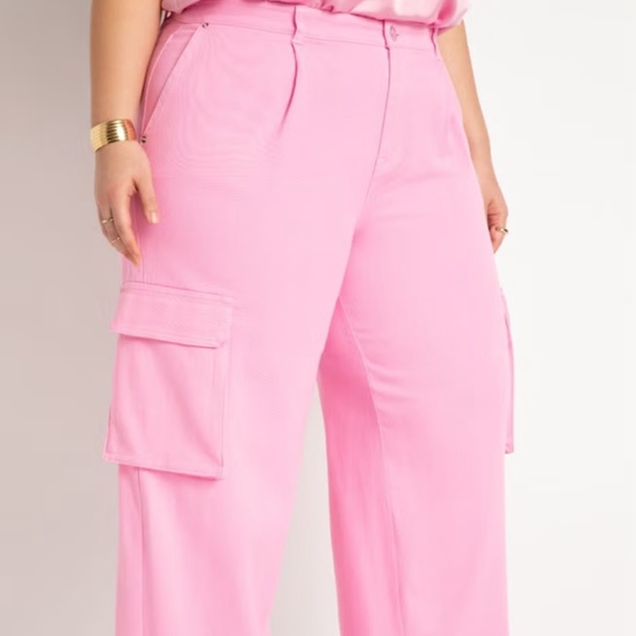 Eloquii Denim - Eloquii Pink Cargo Jean Size 22
